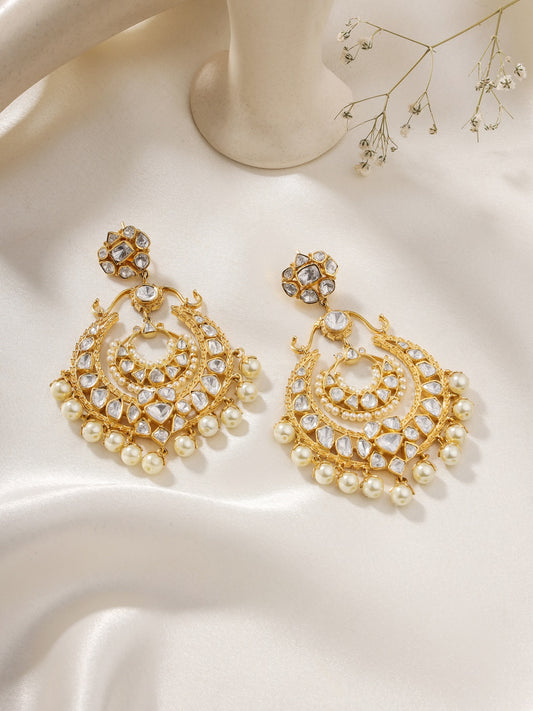 Pearl Pristine Radiance 925 Sterling Silver Chandbali Earrings For Women