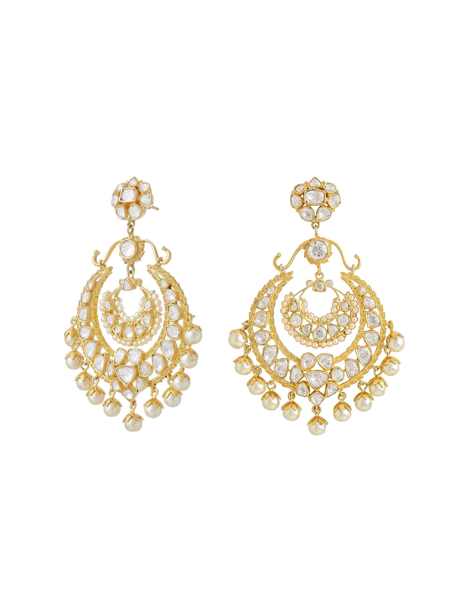 Pearl Pristine Radiance 925 Sterling Silver Chandbali Earrings For Women