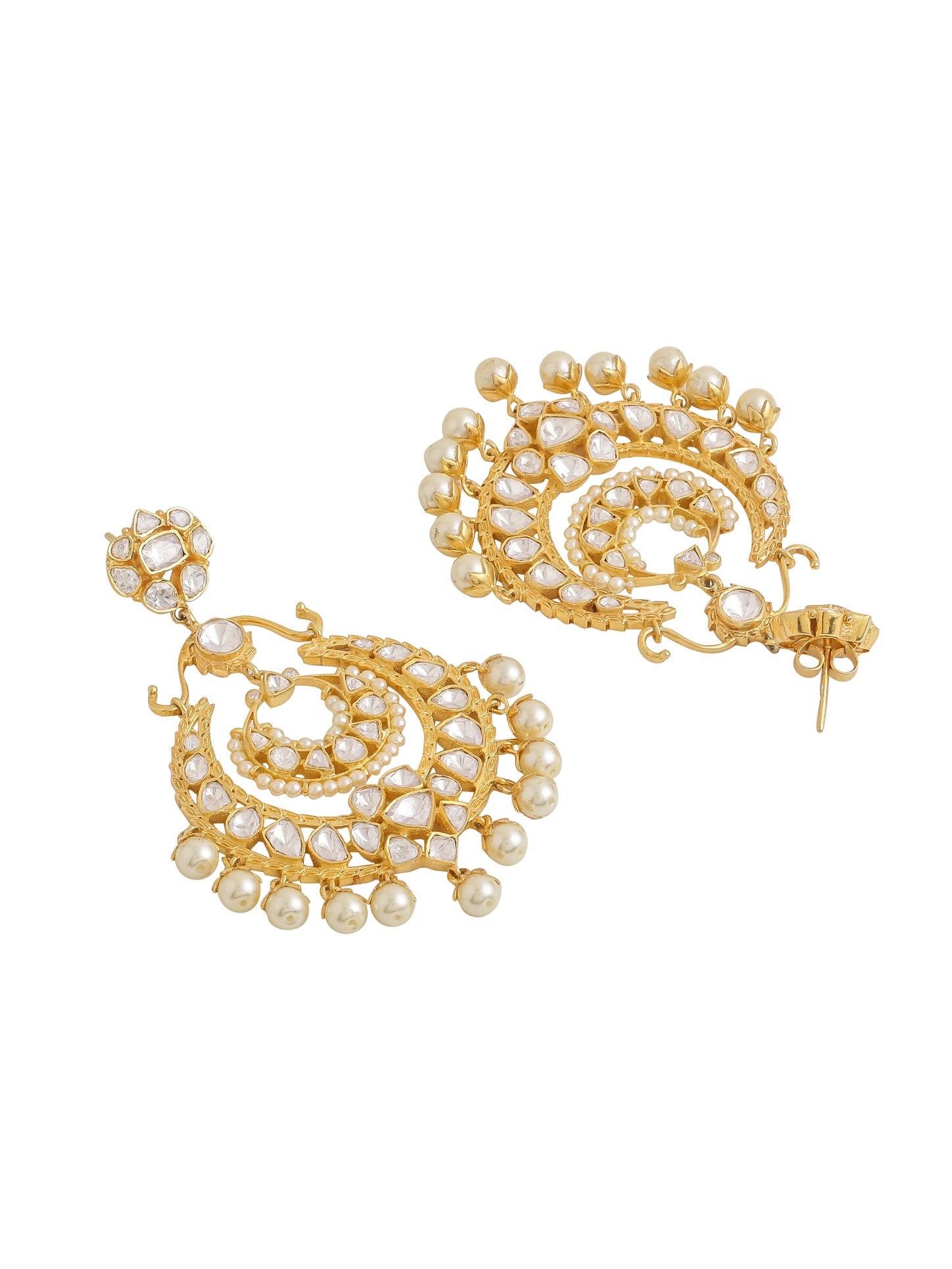 Pearl Pristine Radiance 925 Sterling Silver Chandbali Earrings For Women
