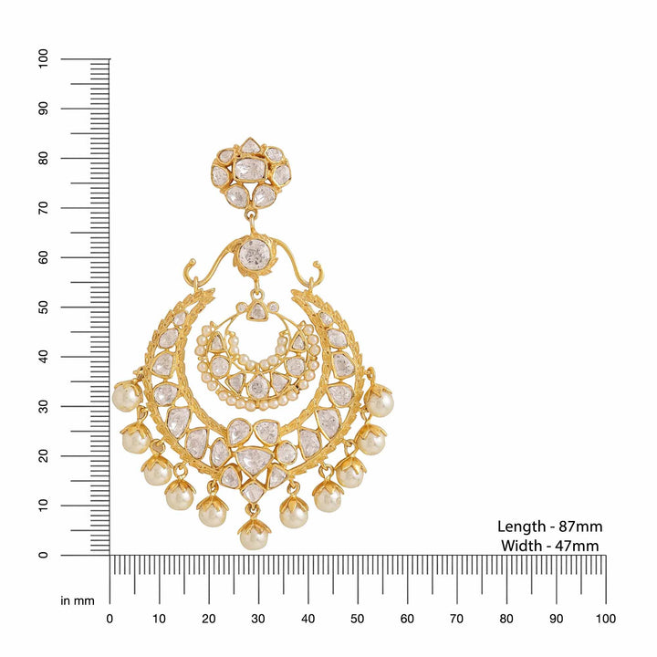 Pearl Pristine Radiance 925 Sterling Silver Chandbali Earrings For Women