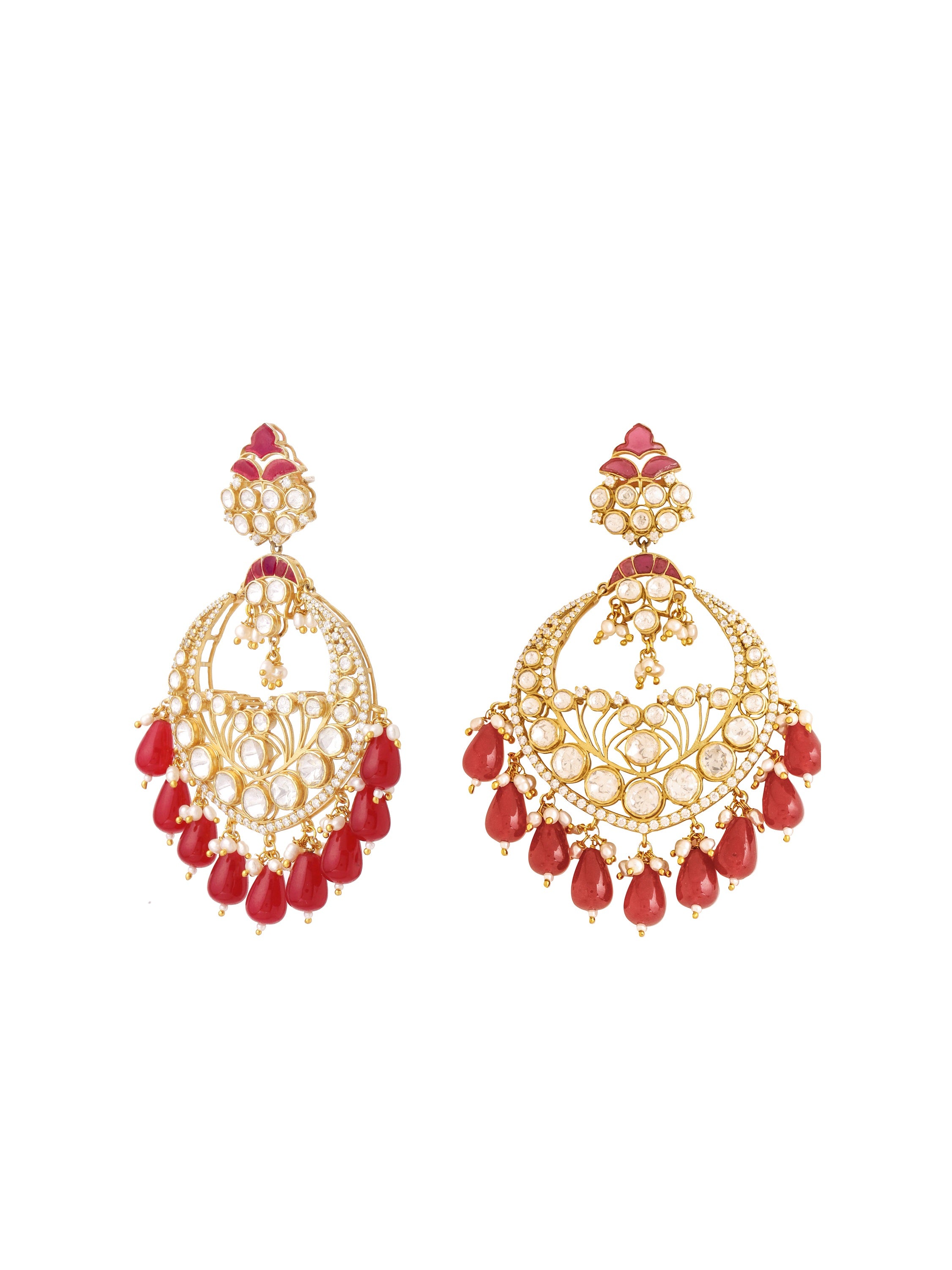 Fiery Charm 925 Sterling Silver Chandbali Earrings For Women