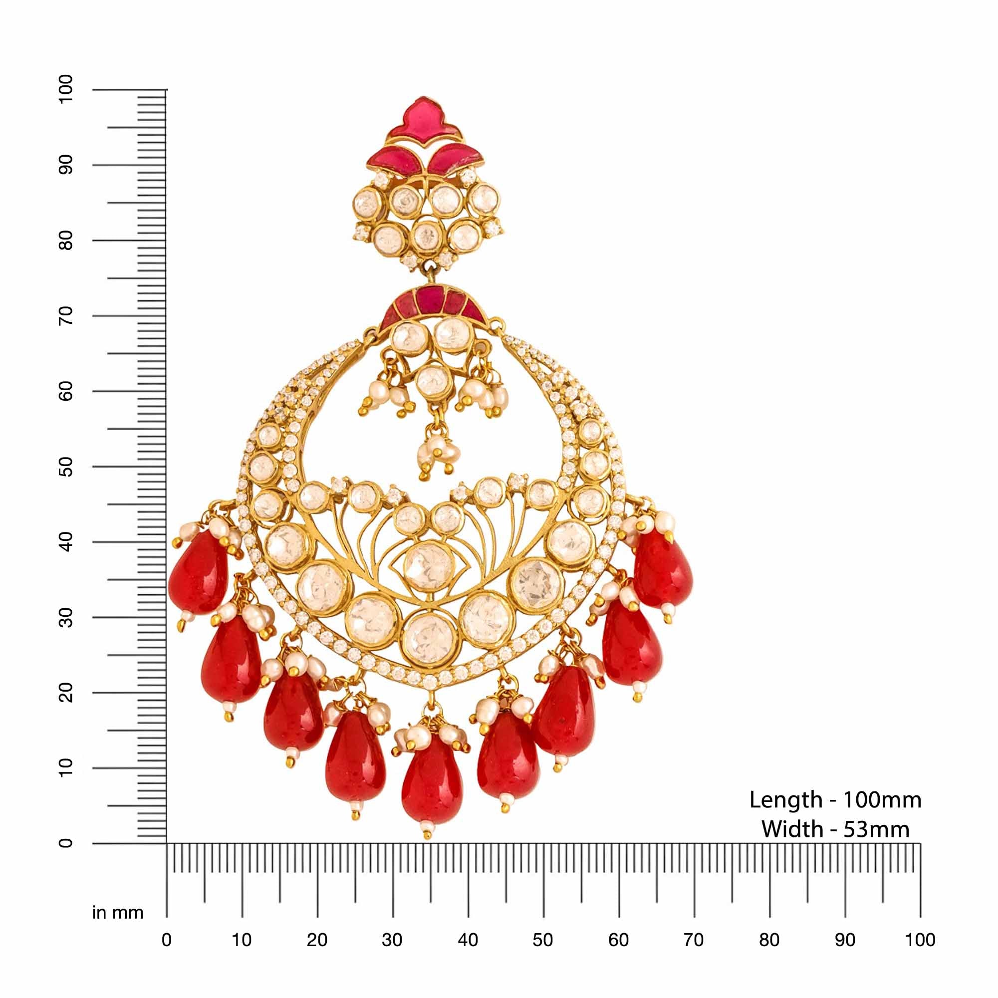 Fiery Charm 925 Sterling Silver Chandbali Earrings For Women