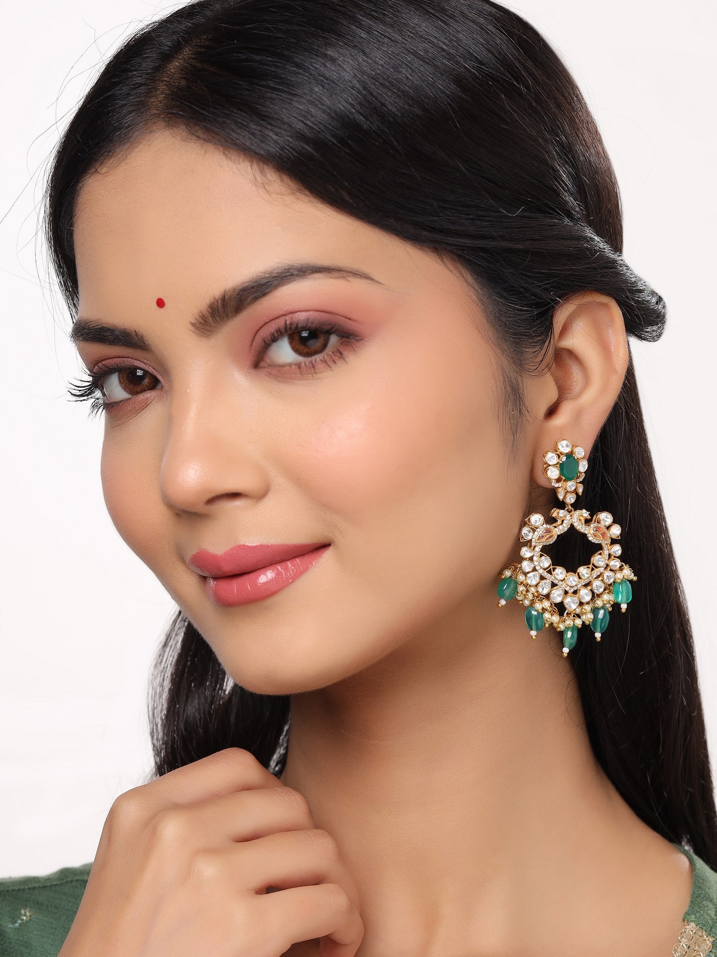 Mystic Forest 925 Sterling Silver Chandbali Earrings For Women