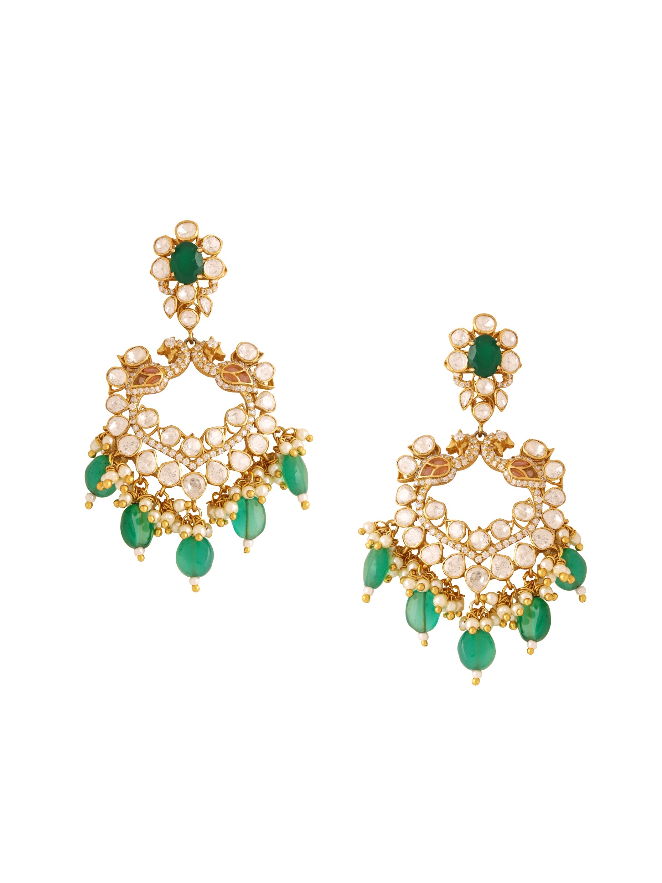 Mystic Forest 925 Sterling Silver Chandbali Earrings For Women