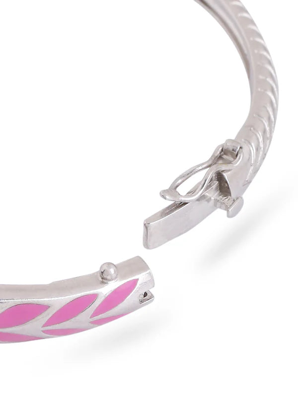 Floral Charm Elegance 925 Sterling Silver Bangle For Women