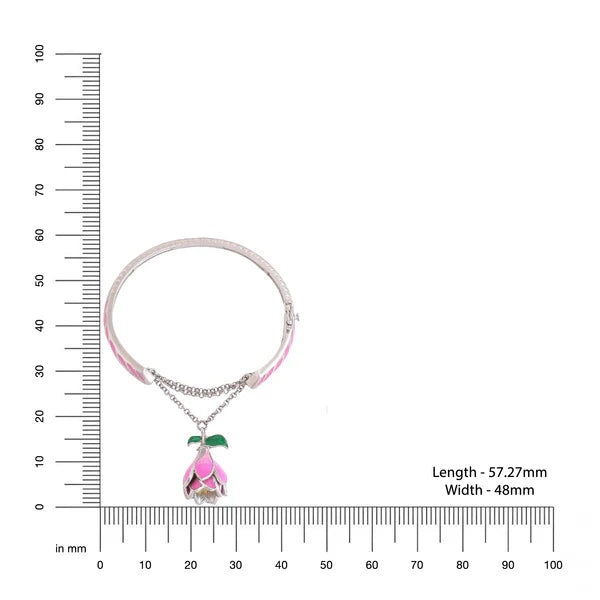Floral Charm Elegance 925 Sterling Silver Bangle For Women
