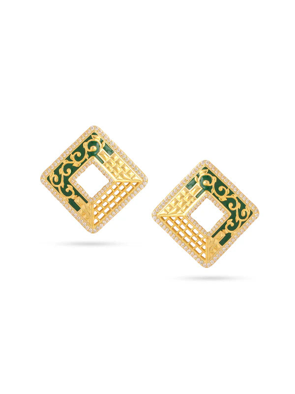 Color Me Pretty Gold 925 Sterling Silver Studs Earring For Women
