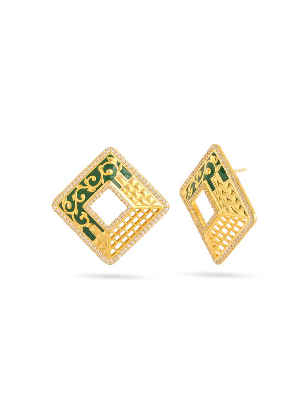 Color Me Pretty Gold 925 Sterling Silver Studs Earring For Women