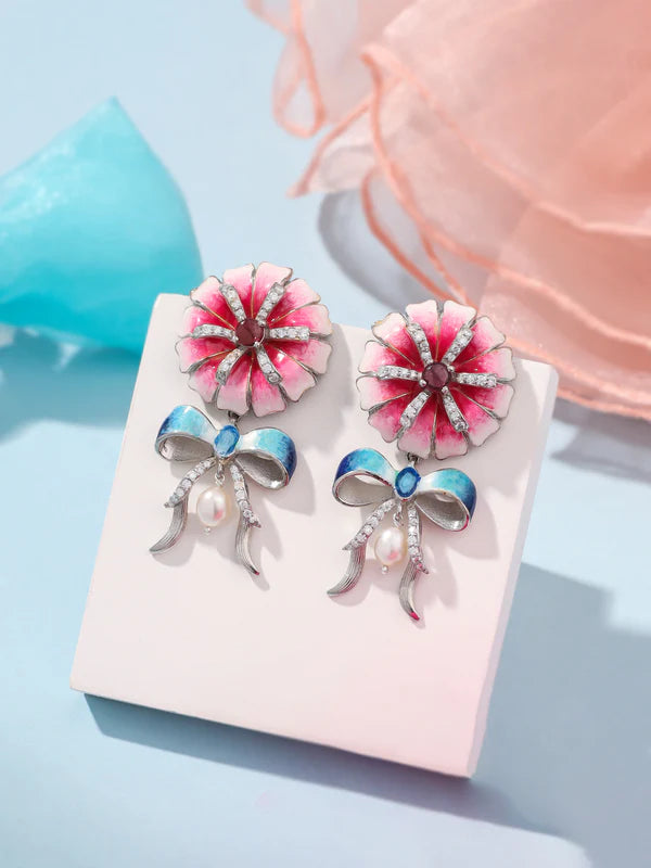 Color Me Pretty Pink Tourmaline 925 Sterling Silver Earring For Women