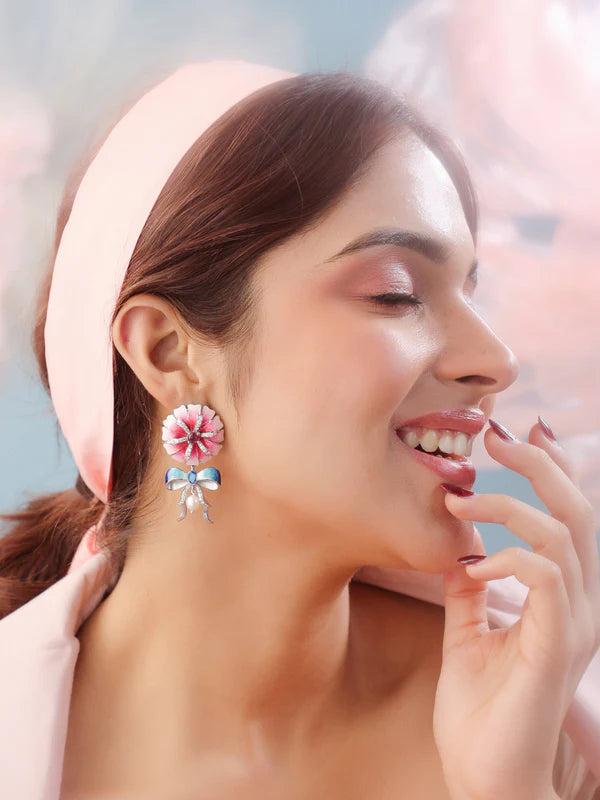 Color Me Pretty Pink Tourmaline 925 Sterling Silver Earring For Women