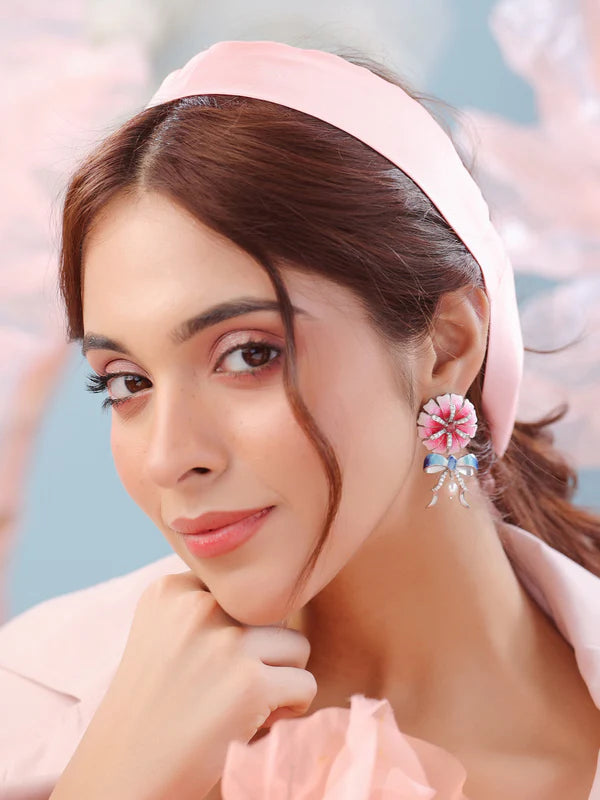 Color Me Pretty Pink Tourmaline 925 Sterling Silver Earring For Women