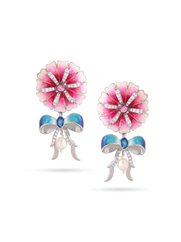 Color Me Pretty Pink Tourmaline 925 Sterling Silver Earring For Women