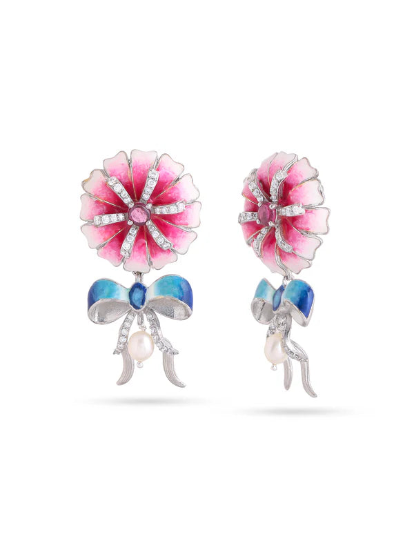 Color Me Pretty Pink Tourmaline 925 Sterling Silver Earring For Women