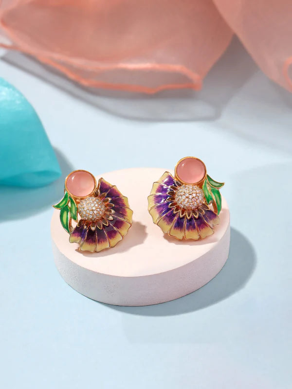 Color Me Pretty and Pink Quartz 925 Sterling Silver Earrings For Women