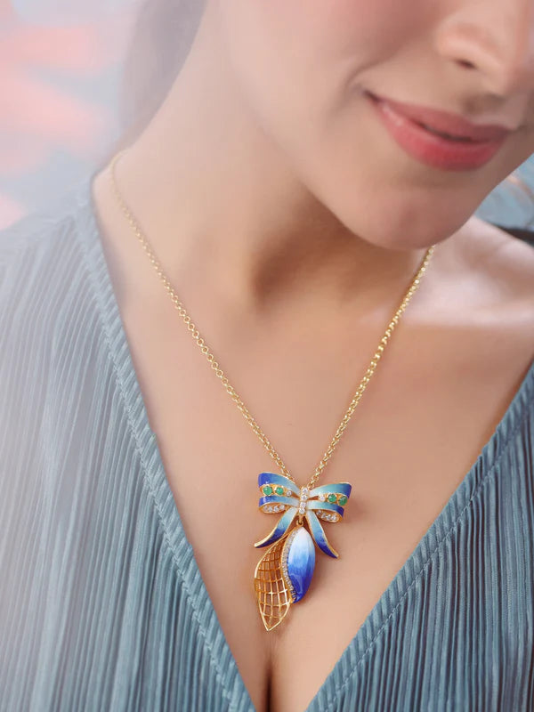 Color Me Pretty and Emerald 925 Sterling Silver Pendant For Women