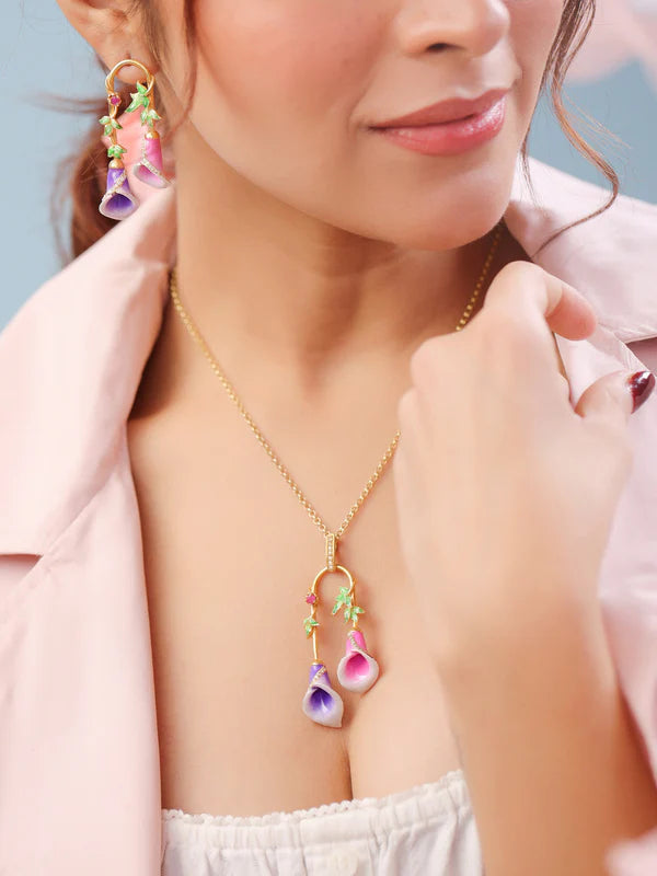 Color Me Pretty and Ruby 925 Sterling Silver Drop Earrings For Women