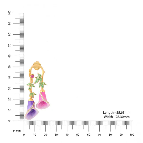 Color Me Pretty and Ruby 925 Sterling Silver Drop Earrings For Women