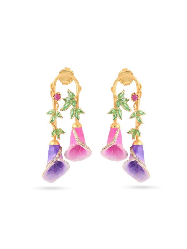 Color Me Pretty and Ruby 925 Sterling Silver Drop Earrings For Women