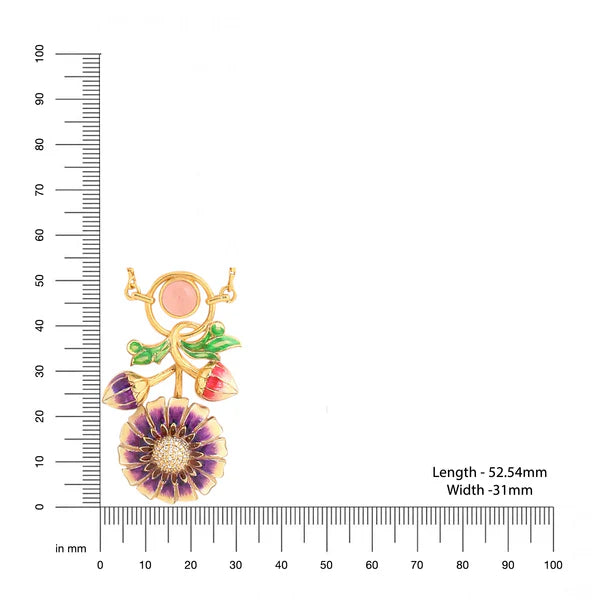 Color Me Pretty and Ruby Flower 925 Sterling Silver Pendant For Women