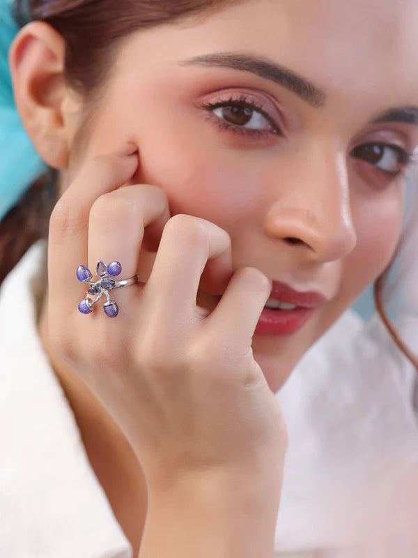 Color Me Pretty and Iolite 925 Sterling Silver Ring For Women