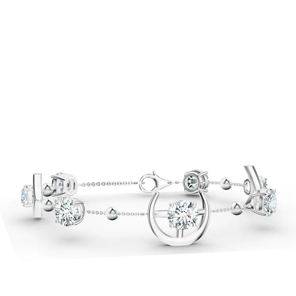 Abstract Moissanite 925 Sterling Silver Bracelet For Women