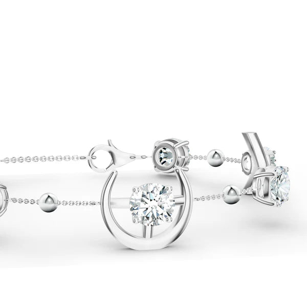 Abstract Moissanite 925 Sterling Silver Bracelet For Women