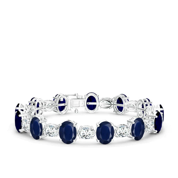 Oval Iolite 925 Sterling Silver Bracelet For Women