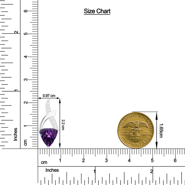 Trillion Amethyst 925 Sterling Silver Earrings For Women