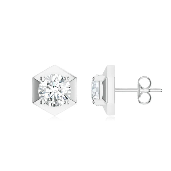 Geometric Moissanite 925 Sterling Silver Earrings For WomenGeometric Moissanite 925 Sterling Silver Earrings For Women