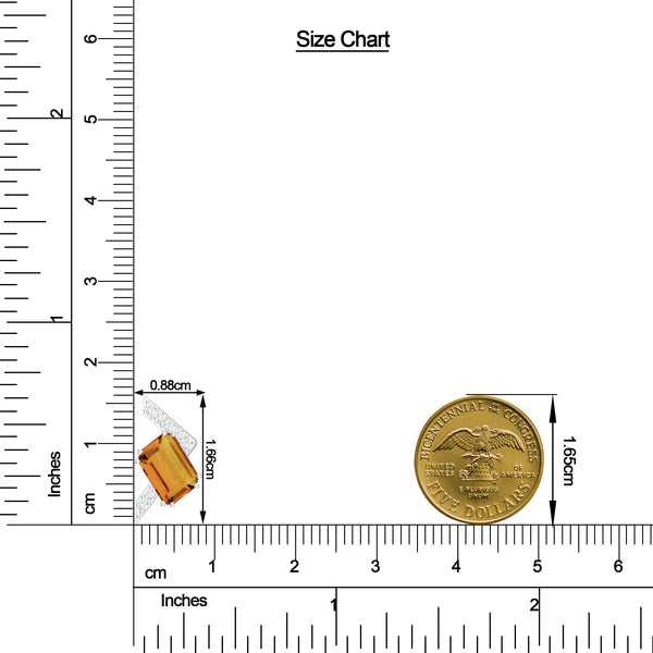 Octagon Citrine 925 Sterling Silver Earrings For Women