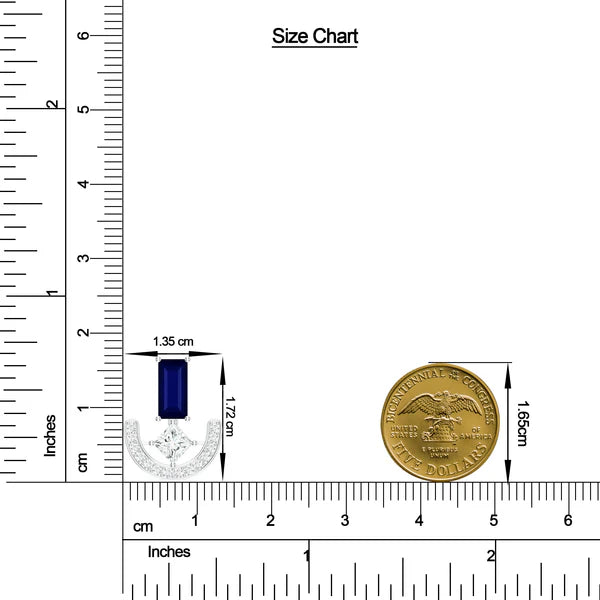 Iolite and Moissanite 925 Sterling Silver Earrings For Women