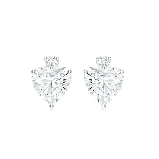 Moissanite Heart-Shaped 925 Sterling Silver Earrings For Women