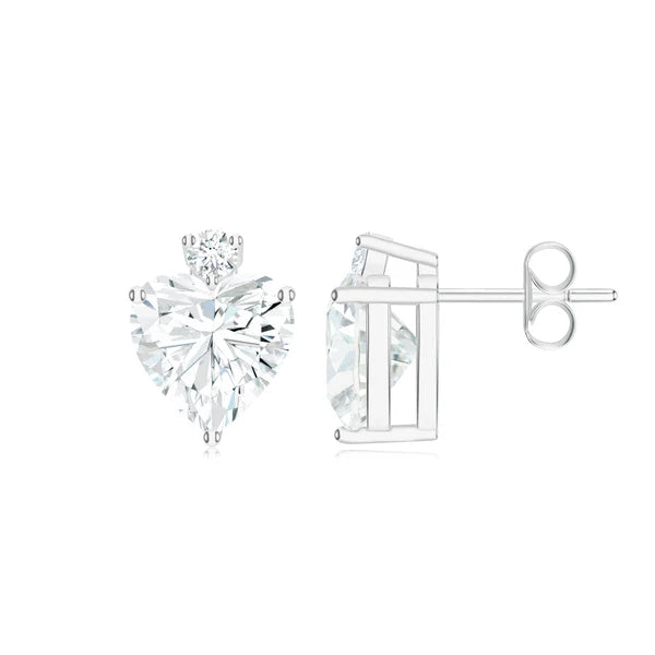 Moissanite Heart-Shaped 925 Sterling Silver Earrings For Women