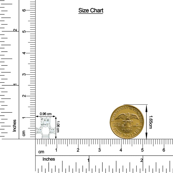 Rectangular and Square Moissanite 925 Sterling Silver Earrings For Women