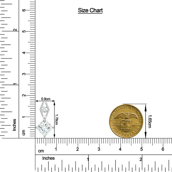 Square Moissanite 925 Sterling Silver Earrings For Women