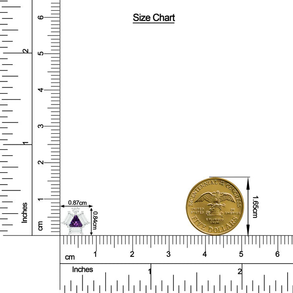 Triangle and Baguette Amethyst 925 Sterling Silver Earrings For Women