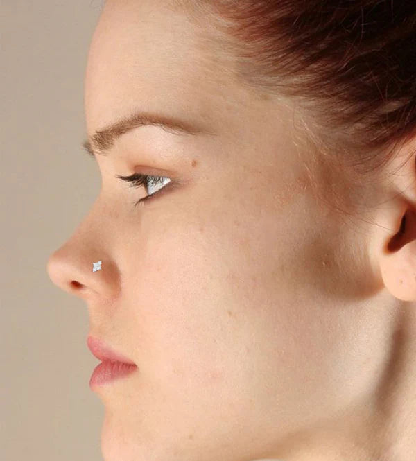 Minimalist Moissanite 925 Sterling Silver Nose Pin For Women