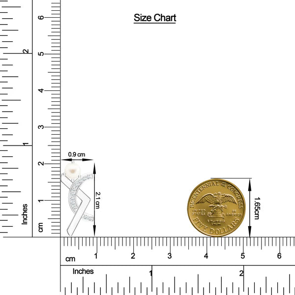 Abstract Geometric Moissanite & Pearl 925 Sterling Silver Pendant For Women