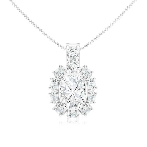 Cushion and Round-Shaped 925 Sterling Silver Pendant For Women