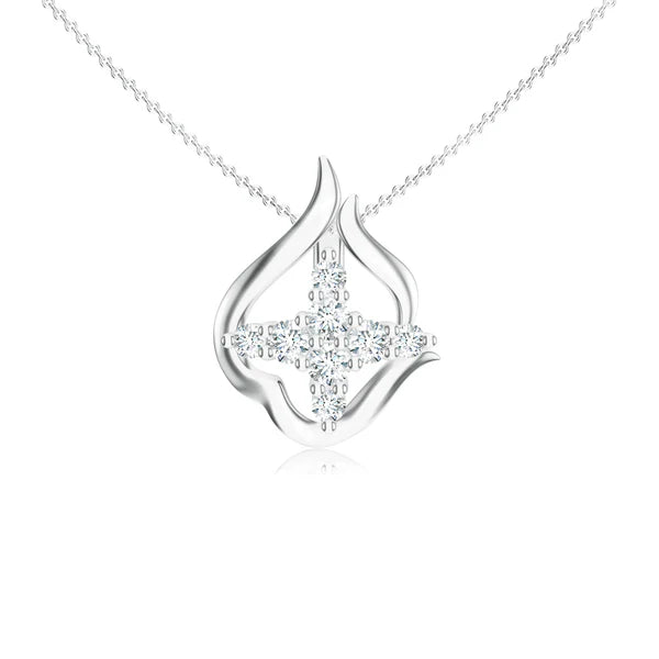 Abstract Geometric Moissanite 925 Sterling Silver Pendant For Women