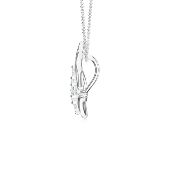 Abstract Geometric Moissanite 925 Sterling Silver Pendant For Women