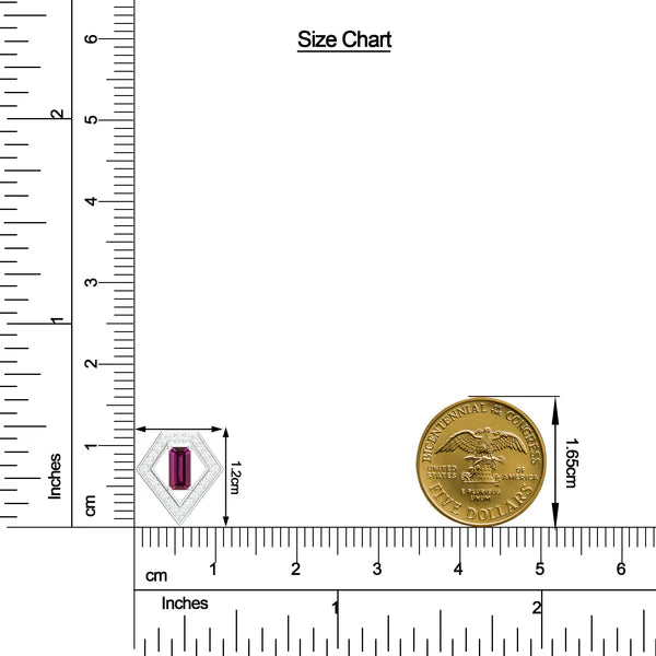 Rhodolite Garnet and Moissanite 925 Sterling Silver Pendant For Women