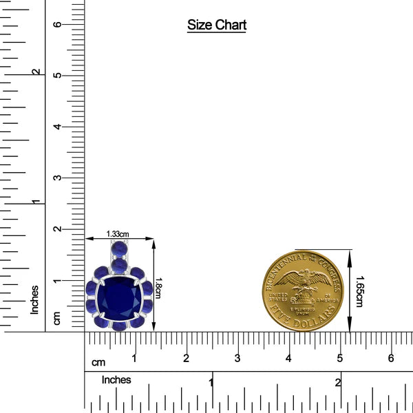 Cushion and Round-Shaped 925 Sterling Silver Pendant For Women