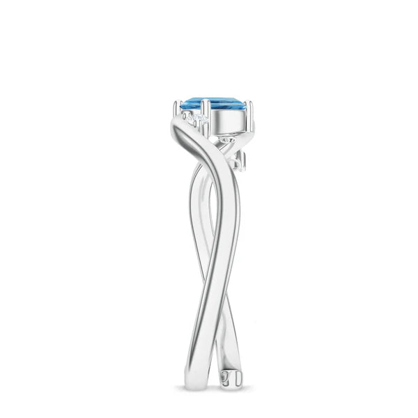Abstract Blue Topaz ] 925 Sterling Silver Ring For Women