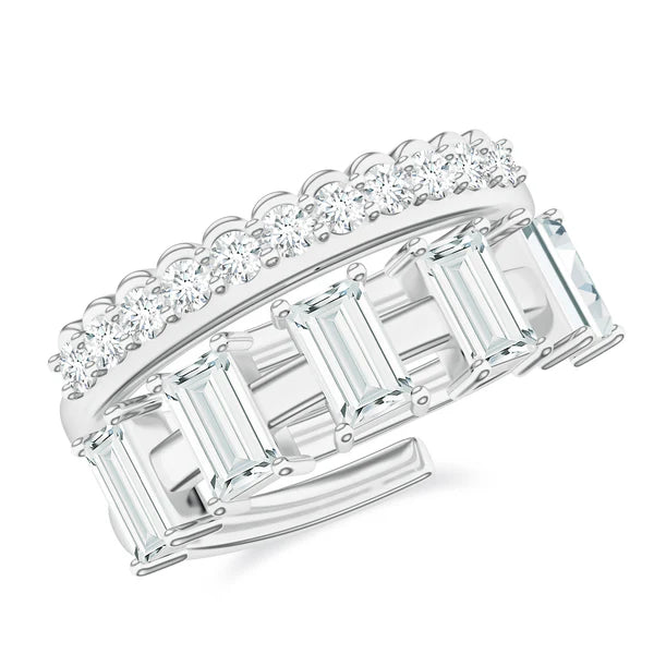 Classic Moissanite Stackable 925 Sterling Silver Ring For Women