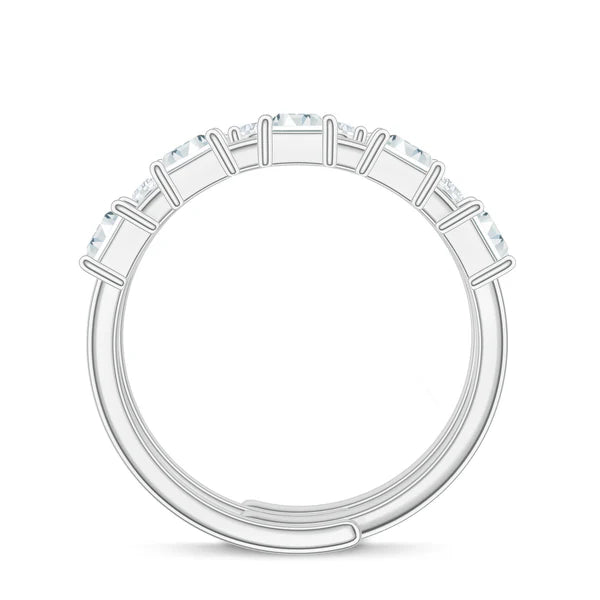 Classic Moissanite Stackable 925 Sterling Silver Ring For Women