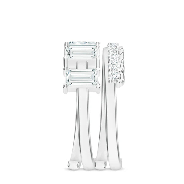 Classic Moissanite Stackable 925 Sterling Silver Ring For Women