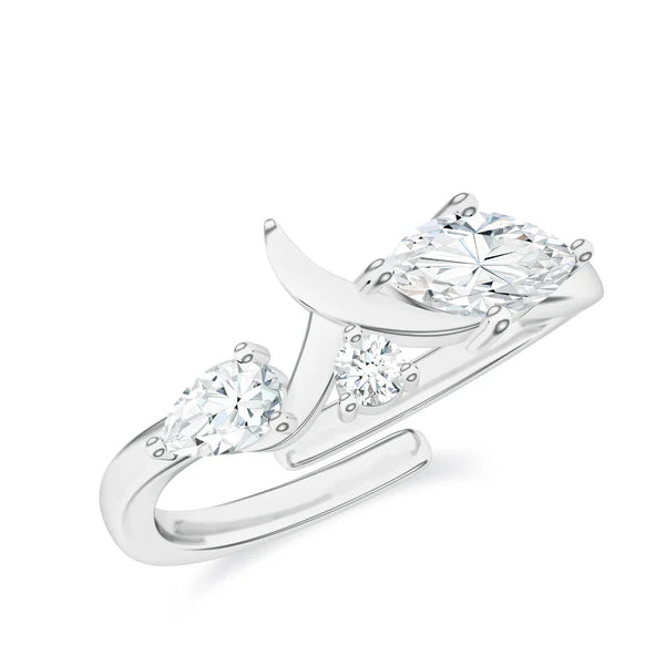 Abstract Patterns Moissanite 925 Sterling Silver Ring For Women