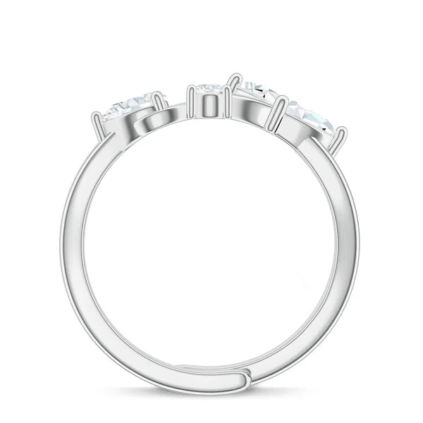 Abstract Patterns Moissanite 925 Sterling Silver Ring For Women