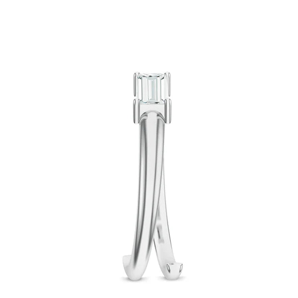 Baguette Moissanite 925 Sterling Silver Adjustable Ring For Women
